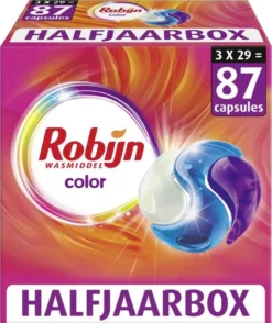 Robijn Color 3 In 1 Wascapsules - 3 X 29 Wasbeurten - Halfjaarbox