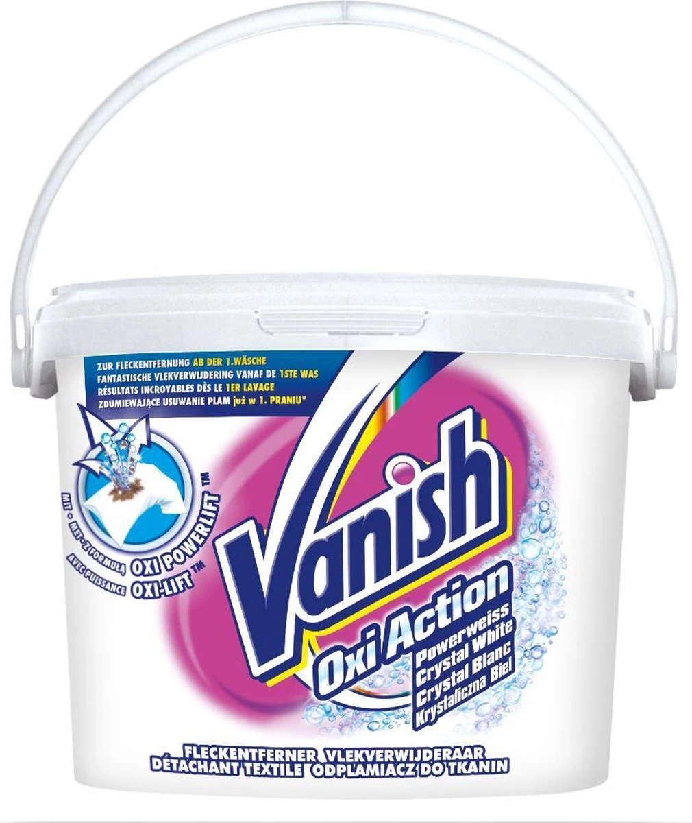 Vanish Oxi Action Crystal White Base Poeder - Voor Witte Was - 2,4 Kg 1 Vanish Oxi Action Crystal White Base Poeder - Voor Witte Was - 2,4 Kg