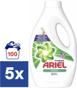 5x Ariel Vloeibaar Wasmiddel Original 1,11 Liter