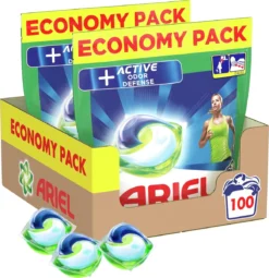 Ariel All In 1 Wasmiddel Pods + Actieve Geurbestrijding - Voordeelverpakking 2 X 50 Wasbeurten