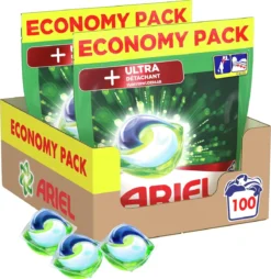 Ariel All In 1 Wasmiddel Pods + Ultra Vlekverwijderaar - 2x50 Wasbeurten - Voordeelverpakking