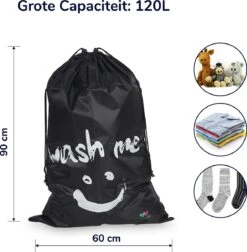 Wonair - Grote Waszak - Laundry Bag - Wash Me - 60x90cm - Zwart - Met Trekkoord 15 Wonair - Grote Waszak - Laundry Bag - Wash Me - 60x90cm - Zwart - Met Trekkoord -Wasbenodigdheden Winkel 1178x1200 1