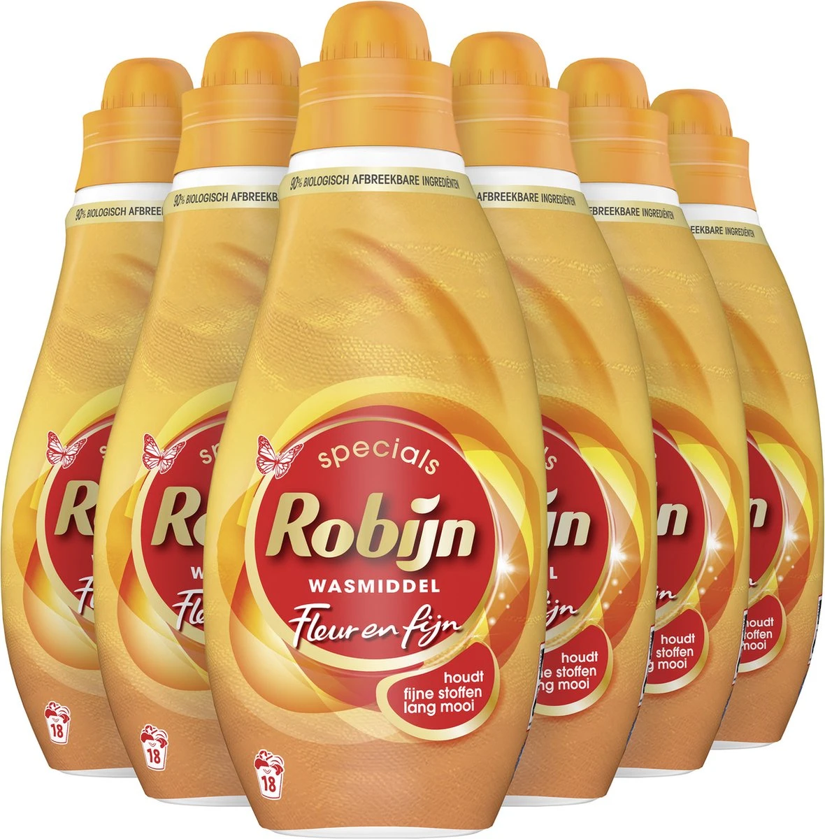 Robijn Specials Fleur & Fijn Vloeibaar Wasmiddel - 6 X 18 Wasbeurten - Voordeelverpakking 2 Robijn Specials Fleur & Fijn Vloeibaar Wasmiddel - 6 X 18 Wasbeurten - Voordeelverpakking - Afbeelding 2