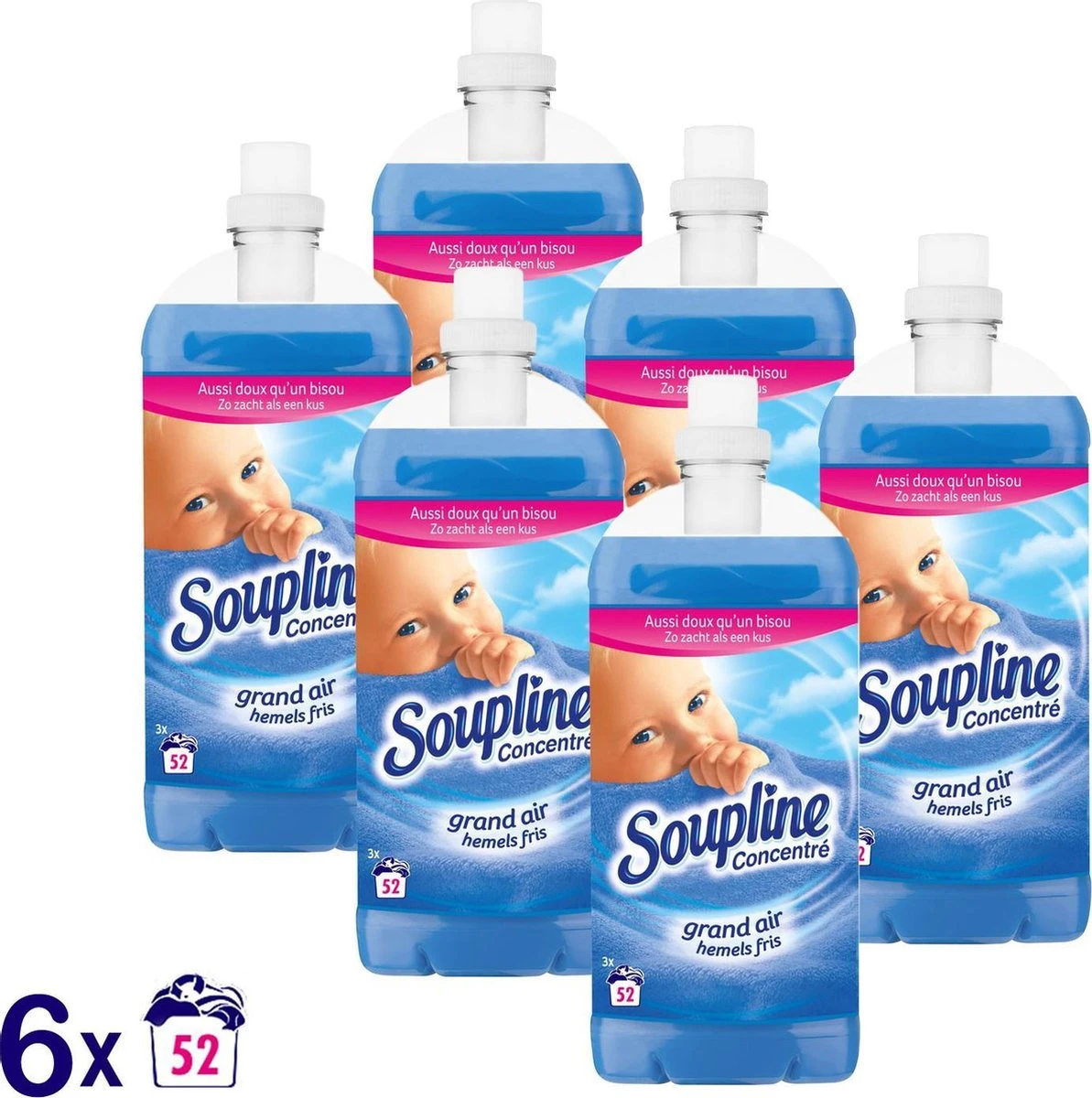 Soupline Hemels Fris Geconcentreerde Wasverzachter 6 X 52 Wasbeurten - Voordeelverpakking 1 Soupline Hemels Fris Geconcentreerde Wasverzachter 6 X 52 Wasbeurten - Voordeelverpakking