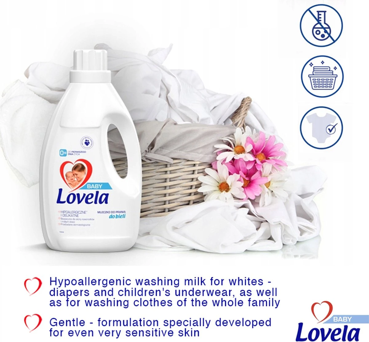 Lovela - Wasmiddel - Hypoallergene Melk - Voor Het Wassen Van Baby & Witte Kleding - 4,5l 4 Lovela - Wasmiddel - Hypoallergene Melk - Voor Het Wassen Van Baby & Witte Kleding - 4,5l - Afbeelding 4