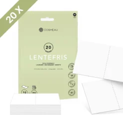 Cosmeau Wasmiddel Wasstrips 20 Wasbeurten Lentefris Wasvellen Wasdoekjes Detergent Sheets Wasdoekjes Proefpakket - Plasticvrij Biologisch Afbreekbaar