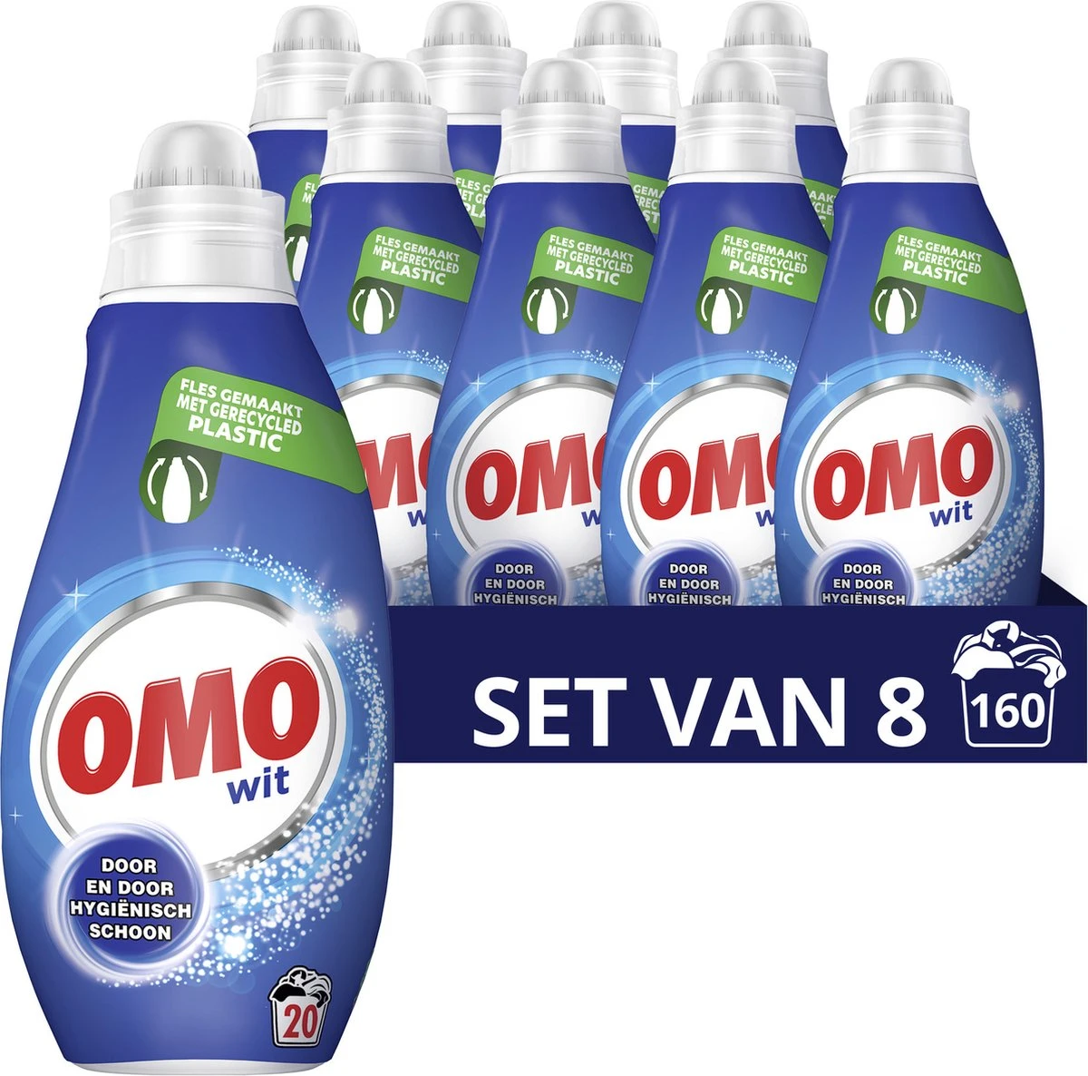 Omo Klein & Krachtig Wit Vloeibaar Wasmiddel - 8 X 20 Wasbeurten - Voordeelverpakking 1 Omo Klein & Krachtig Wit Vloeibaar Wasmiddel - 8 X 20 Wasbeurten - Voordeelverpakking