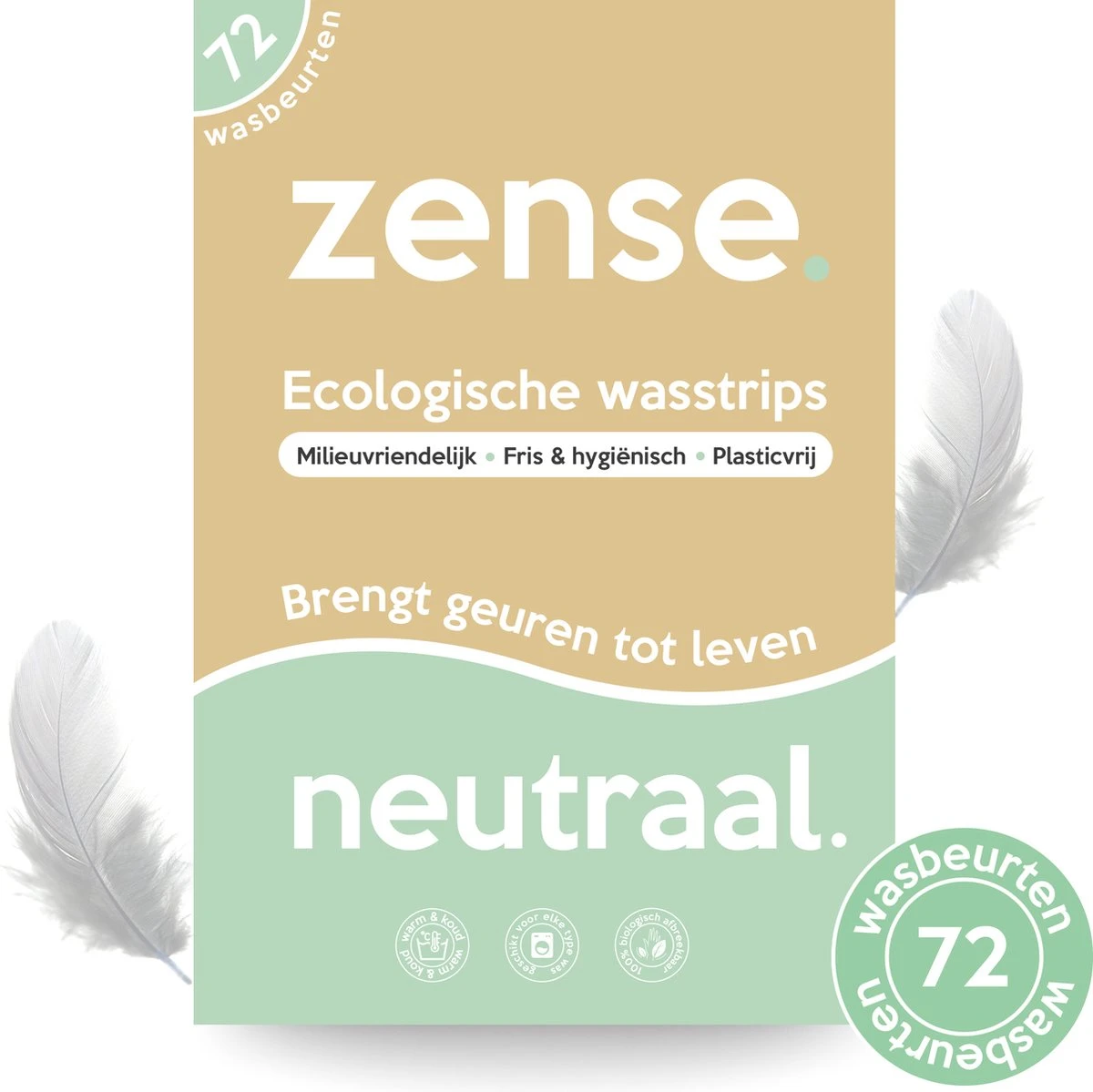 Zense Eco Wasmiddel Wasstrips - 72 Grote Wasbeurten - Neutraal - Wasmiddeldoekjes 1 Zense Eco Wasmiddel Wasstrips - 72 Grote Wasbeurten - Neutraal - Wasmiddeldoekjes
