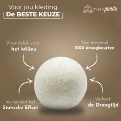 Merkloos Droger Ballen XL 8 Stuks – Zero Waste Dryer Balls - Duurzaam – Wasverzachter – Herbruikbare Drogerballen – Droogt De Was Sneller – Tiny Panda -Wasbenodigdheden Winkel 1200x1199 63