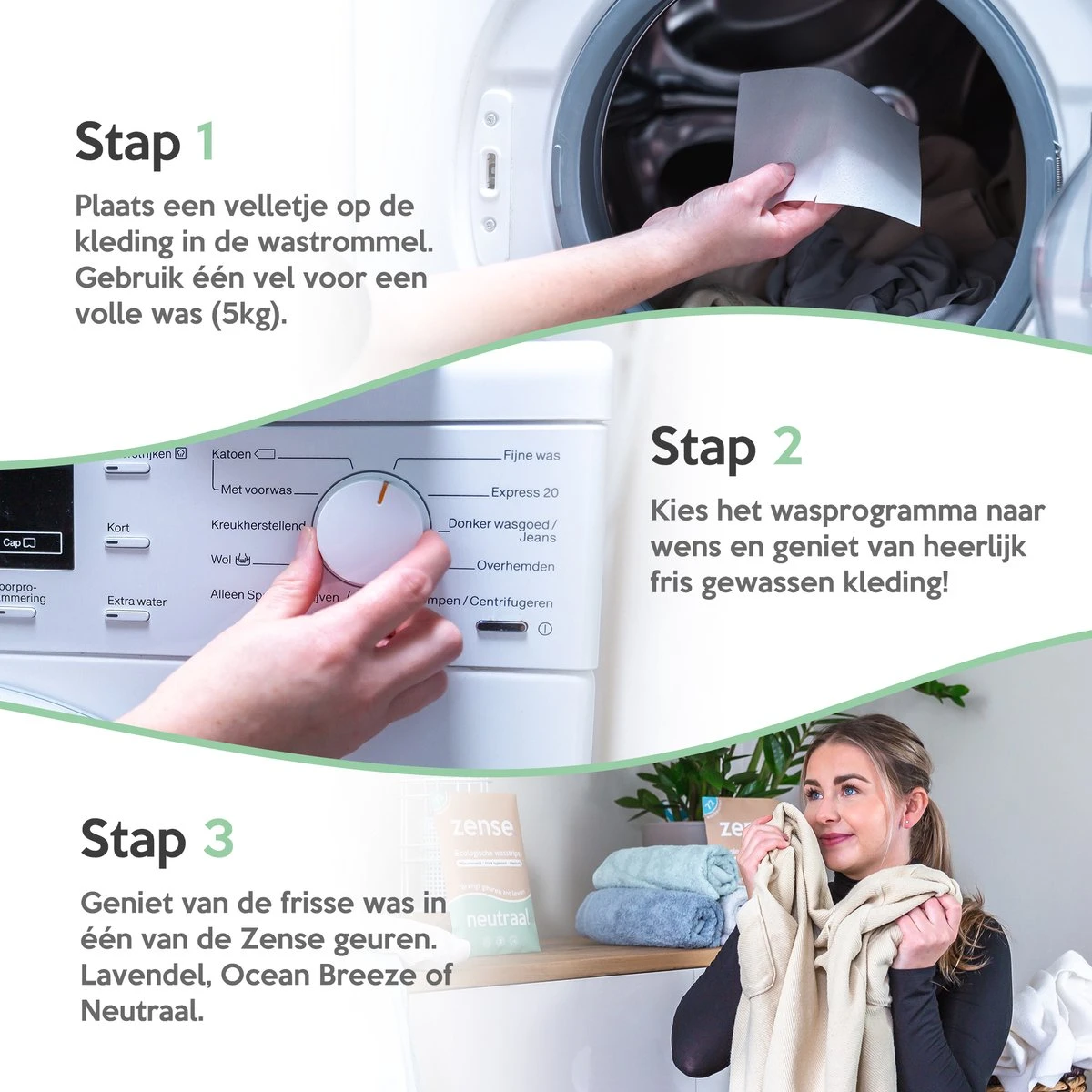 Zense Eco Wasmiddel Wasstrips - 72 Grote Wasbeurten - Neutraal - Wasmiddeldoekjes 10 Zense Eco Wasmiddel Wasstrips - 72 Grote Wasbeurten - Neutraal - Wasmiddeldoekjes - Afbeelding 10