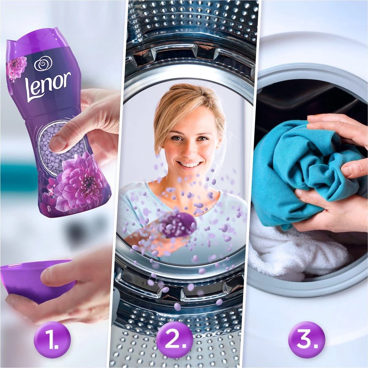Lenor Amethist En Bloemen - In-Wash Geurbooster - Voordeelverpakking 6 X 16 Wasbeurten 4 Lenor Amethist En Bloemen - In-Wash Geurbooster - Voordeelverpakking 6 X 16 Wasbeurten - Afbeelding 4