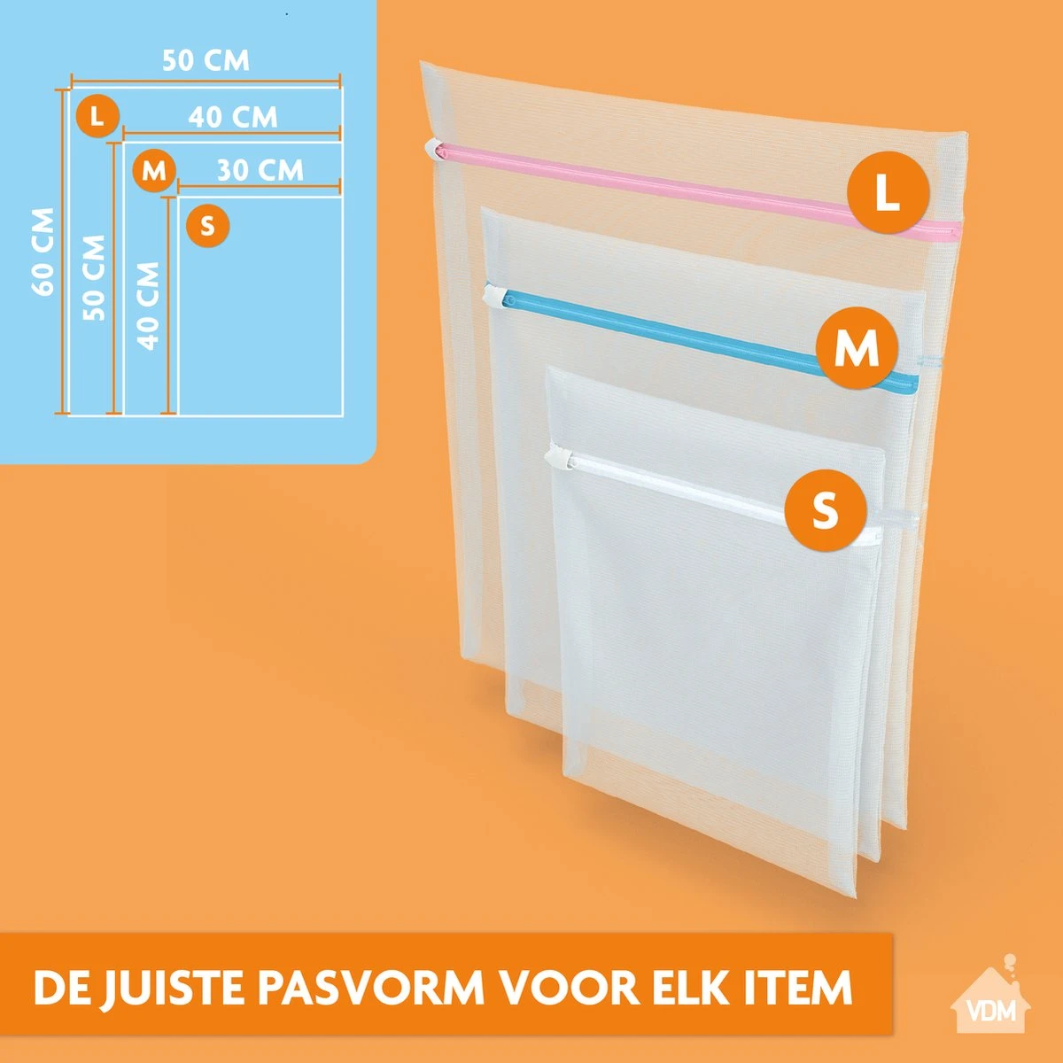LaundrySpecialist Waszakken Voor Wasgoed - Set Van 3 Stuks - Ook Te Gebruiken Als Travel Organizer 5 LaundrySpecialist Waszakken Voor Wasgoed - Set Van 3 Stuks - Ook Te Gebruiken Als Travel Organizer - Afbeelding 5