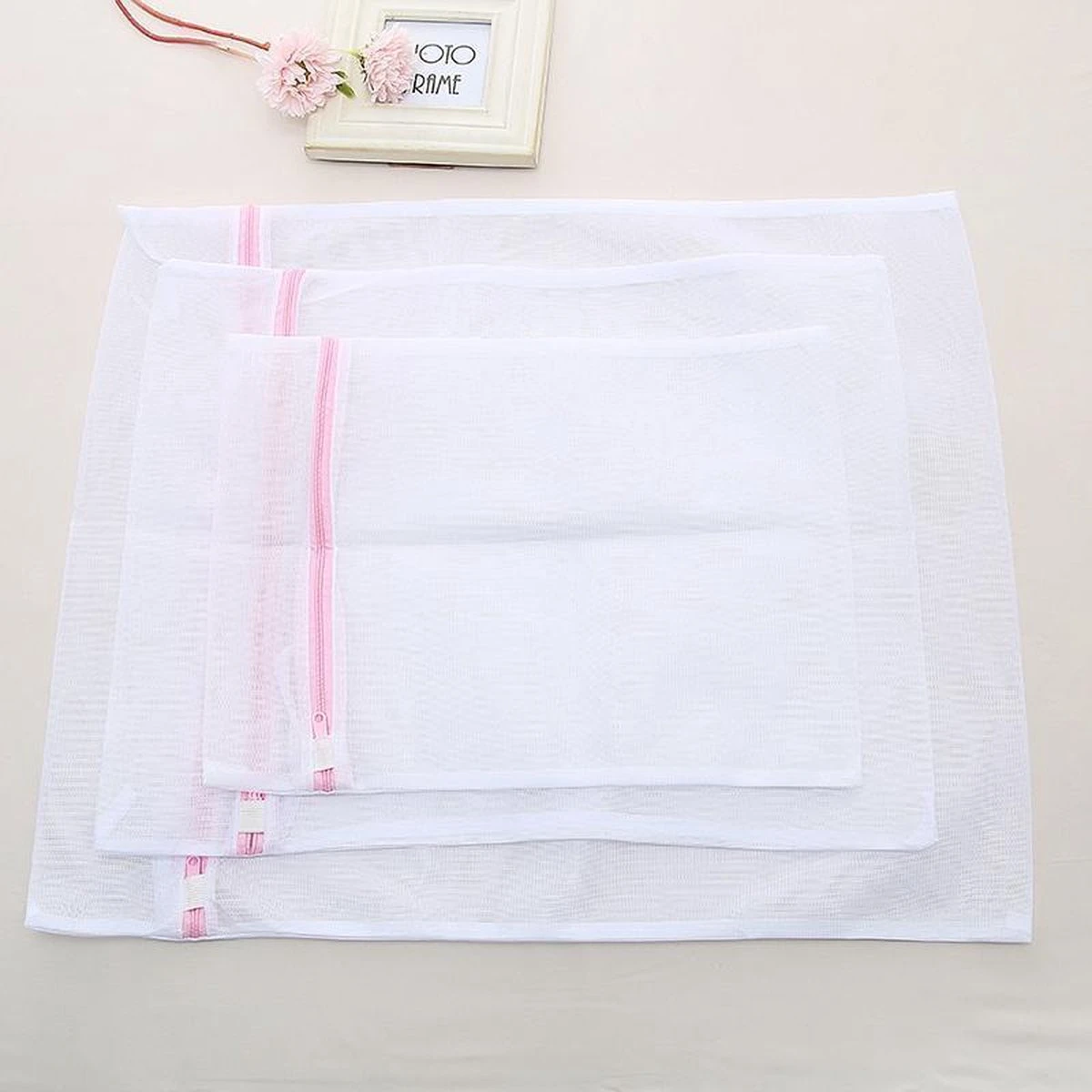 Waszak Set Van 3 Stuks Met Rits - BH/Lingerie/Sokken/Schoenen Wasnet Waszakjes Laundry Bag - Waszakken - Klein/Medium/Groot 4 Waszak Set Van 3 Stuks Met Rits - BH/Lingerie/Sokken/Schoenen Wasnet Waszakjes Laundry Bag - Waszakken - Klein/Medium/Groot - Afbeelding 4