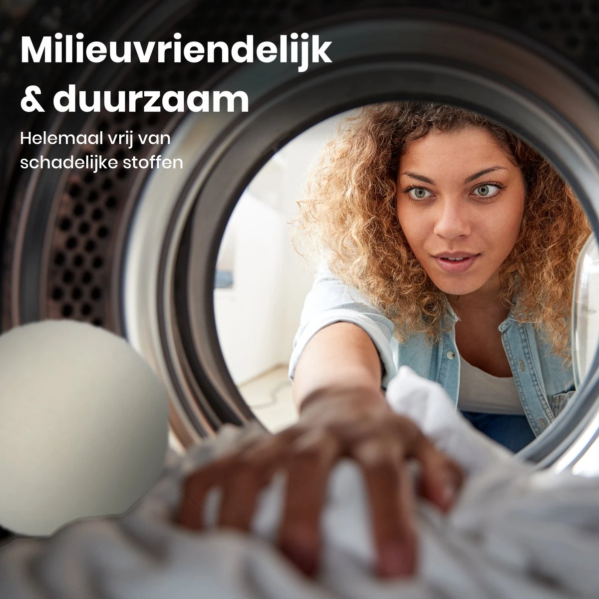 Wooly Drogerballen - 6 Wasdroger Ballen - Duurzaam - Wol - Herbruikbare Wasballen - Wasbol - Wasverzachter 3 Wooly Drogerballen - 6 Wasdroger Ballen - Duurzaam - Wol - Herbruikbare Wasballen - Wasbol - Wasverzachter - Afbeelding 3