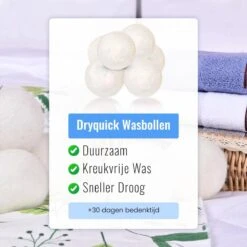 DRYQUICK Drogerballen- Wasbollen- Duurzaam Schapenwol - Herbruikbaar- 6 XL Wasballen Wit -Wasbenodigdheden Winkel 1200x1200 1467