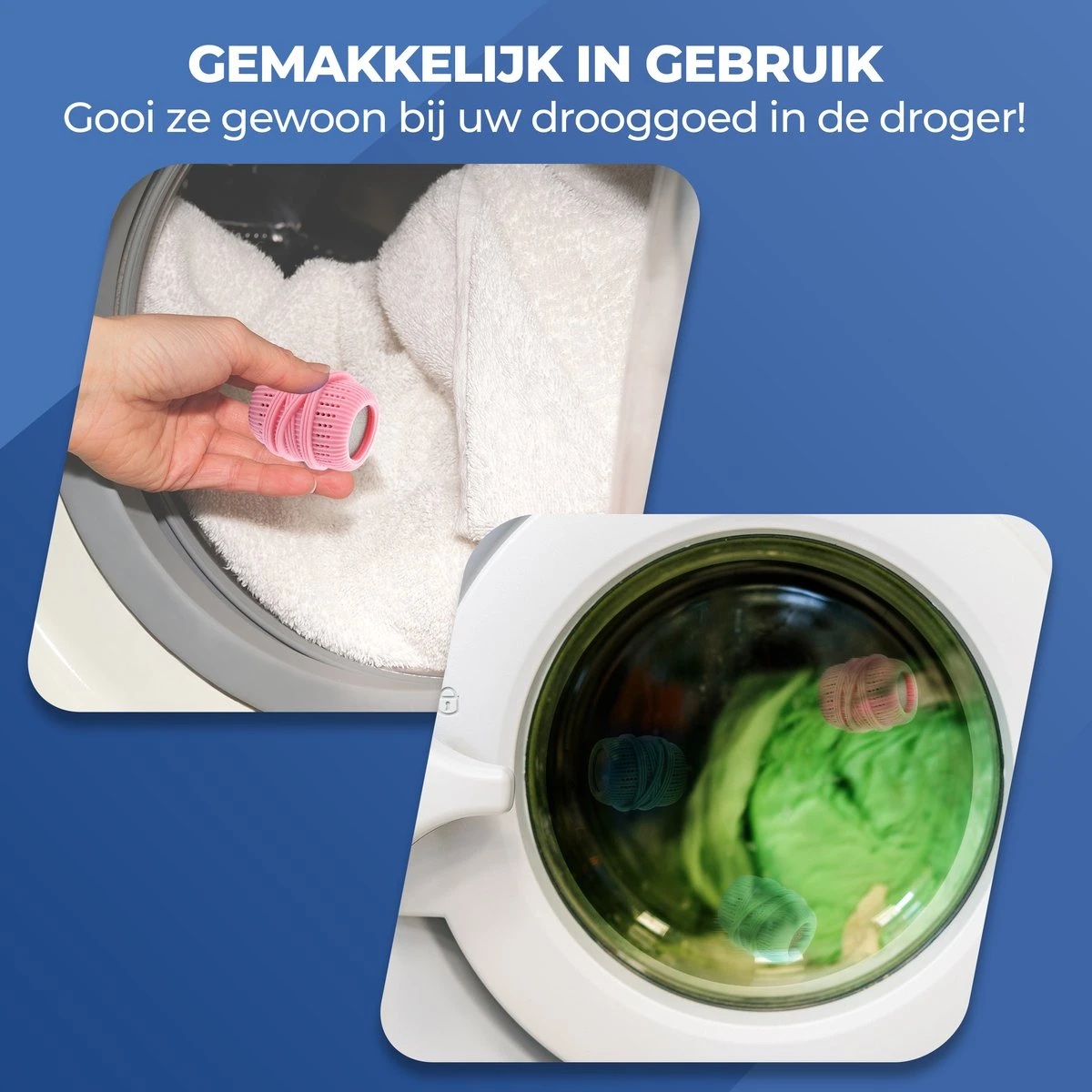 Roegaarden Drogerballen - Droogballen - Met Spons - Duurzaam - Sneller Droog 2 Roegaarden Drogerballen - Droogballen - Met Spons - Duurzaam - Sneller Droog - Afbeelding 2