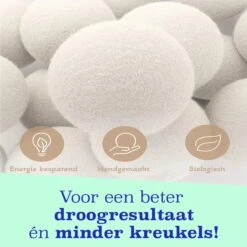 Casa Calma Drogerballen (6 Stuks) - Inclusief Opbergzakje - 100% Natuurlijk Schapenwol - Droger Ballen - Zero Waste Wasverzachter Bollen - Energiebesparend Drogen Met Droogbollen - Dryer Balls - Diervriendelijk & Milieuvriendelijk - Energie Besparen -Wasbenodigdheden Winkel 1200x1200 1541
