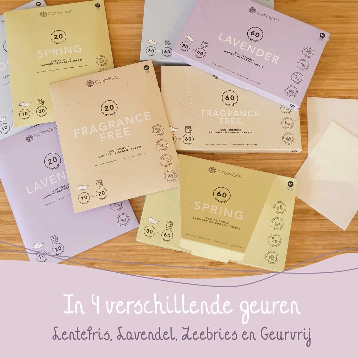 Cosmeau Wasstrips 20 Wasbeurten Lavendel Wasmiddel Wasvellen Wasdoekjes Detergent Sheets Eco Laundry Strips Proefpakket - Plasticvrij Biologisch 13 Cosmeau Wasstrips 20 Wasbeurten Lavendel Wasmiddel Wasvellen Wasdoekjes Detergent Sheets Eco Laundry Strips Proefpakket - Plasticvrij Biologisch - Afbeelding 13