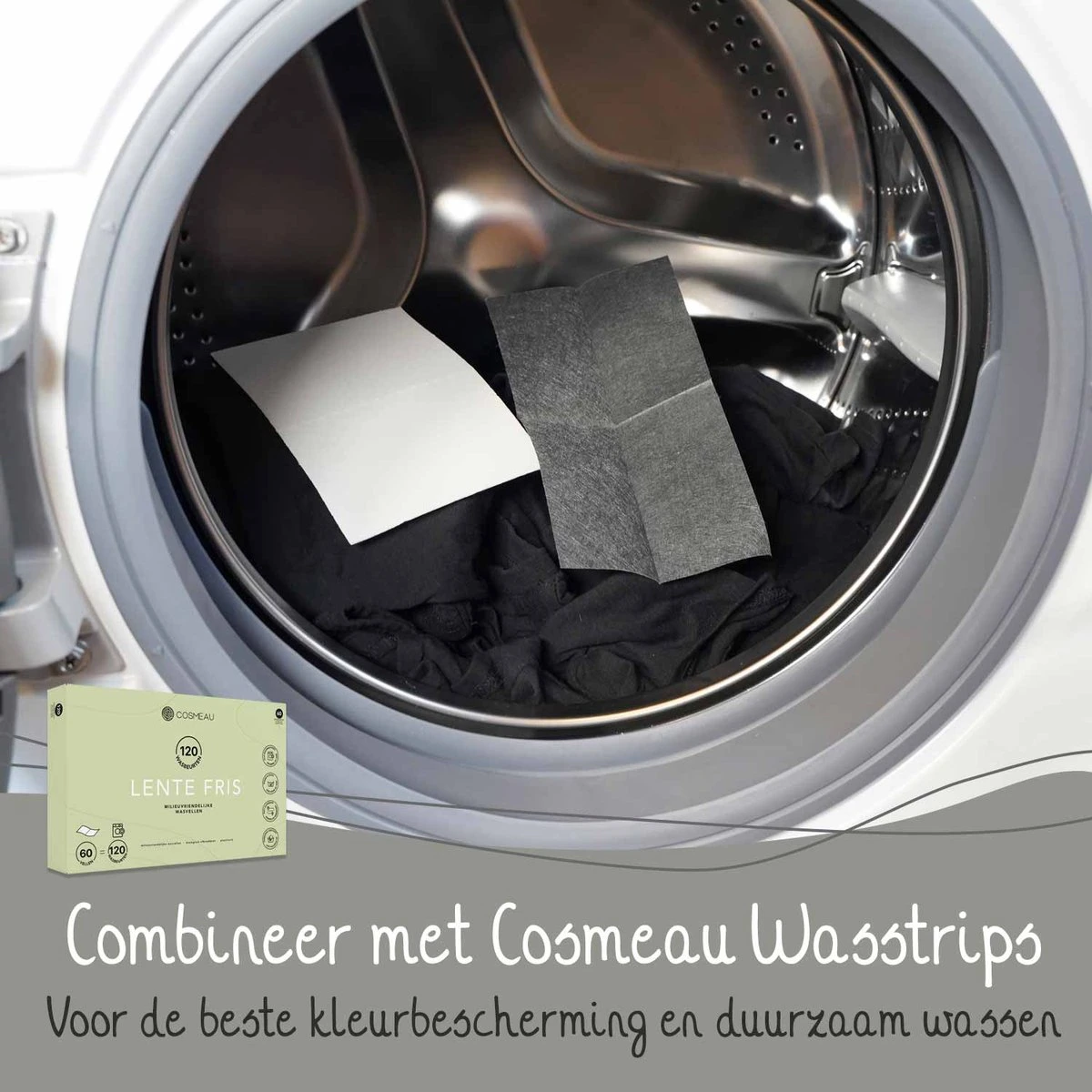 Cosmeau Zwart Donkere Was Color Protect Wasstrips 30 Wasbeurten Wasvellen Sheets Eco Laundry Strips 3 Cosmeau Zwart Donkere Was Color Protect Wasstrips 30 Wasbeurten Wasvellen Sheets Eco Laundry Strips - Afbeelding 3