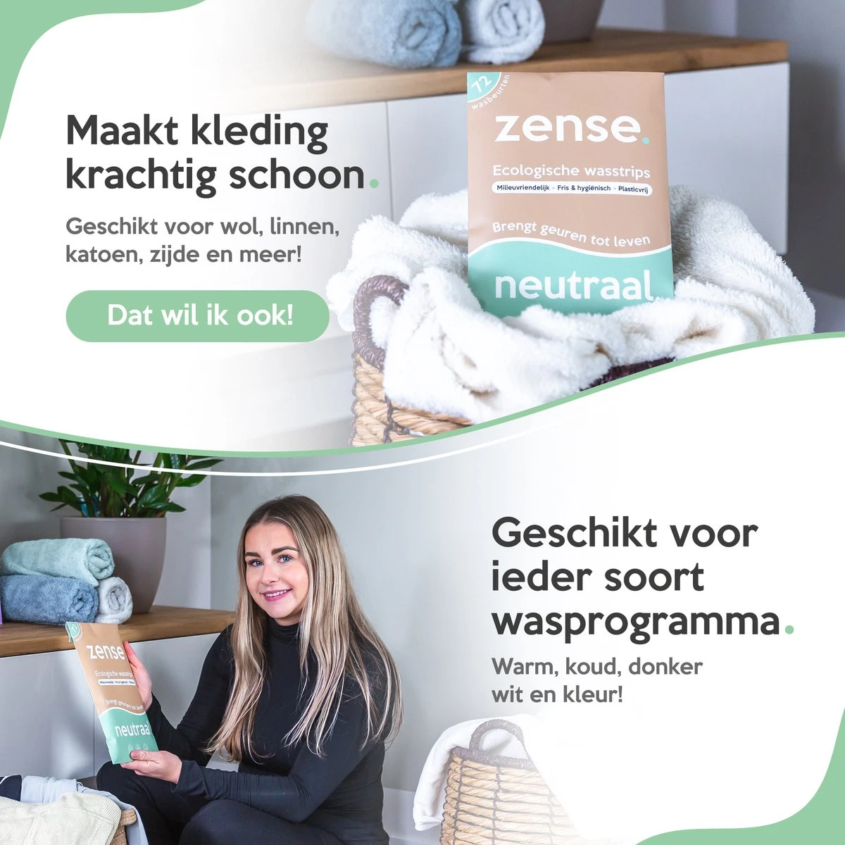 Zense Eco Wasmiddel Wasstrips - 72 Grote Wasbeurten - Ocean Breeze 2 Zense Eco Wasmiddel Wasstrips - 72 Grote Wasbeurten - Ocean Breeze - Afbeelding 2