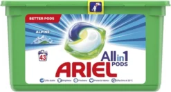 Ariel All In 1 Wasmiddel Pods Alpine - 3x43 Wasbeurten - Voordeelverpakking -Wasbenodigdheden Winkel 1200x644 2