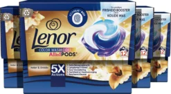 Lenor All In 1 Pods Amber & Orchidee - Waspods - 4 X 12 Wasbeurten Voordeelverpakking