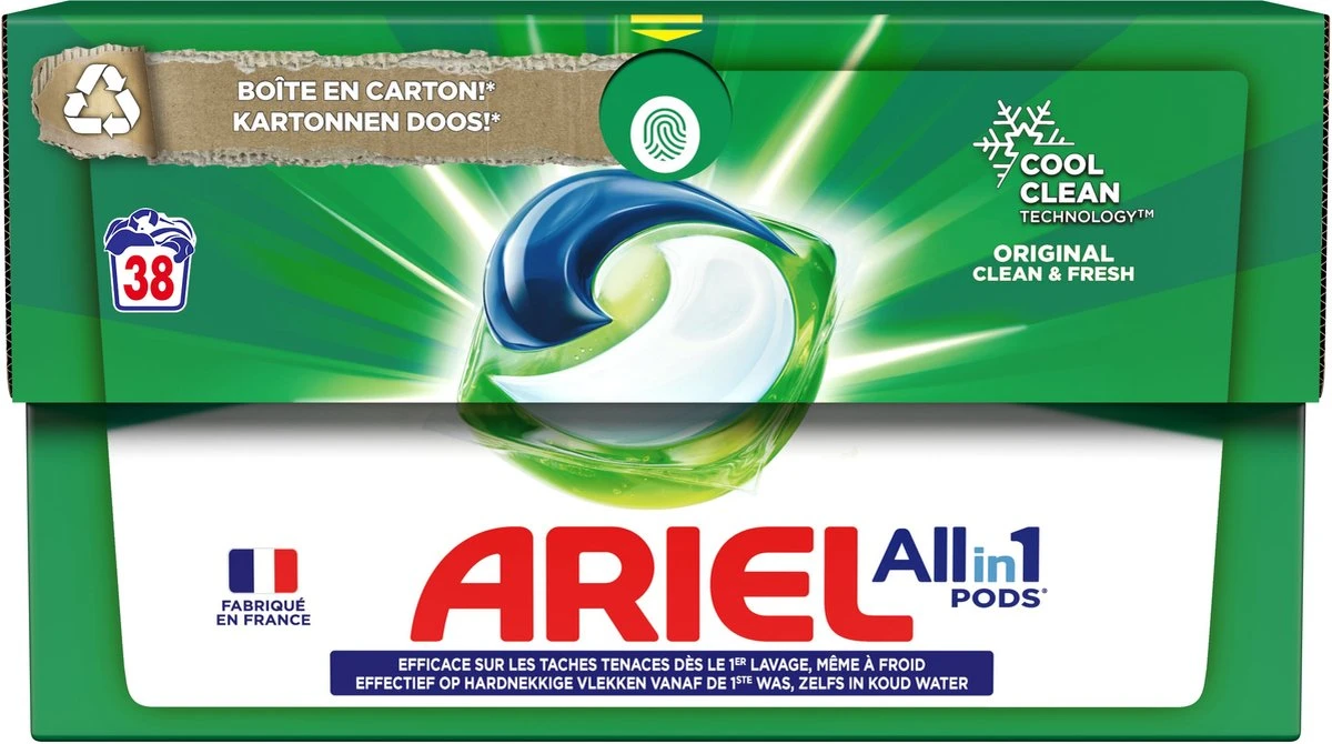 Ariel All In 1 Wasmiddel Pods - Original - 4 X 38 Wasbeurten - Voordeelverpakking 3 Ariel All In 1 Wasmiddel Pods - Original - 4 X 38 Wasbeurten - Voordeelverpakking - Afbeelding 3