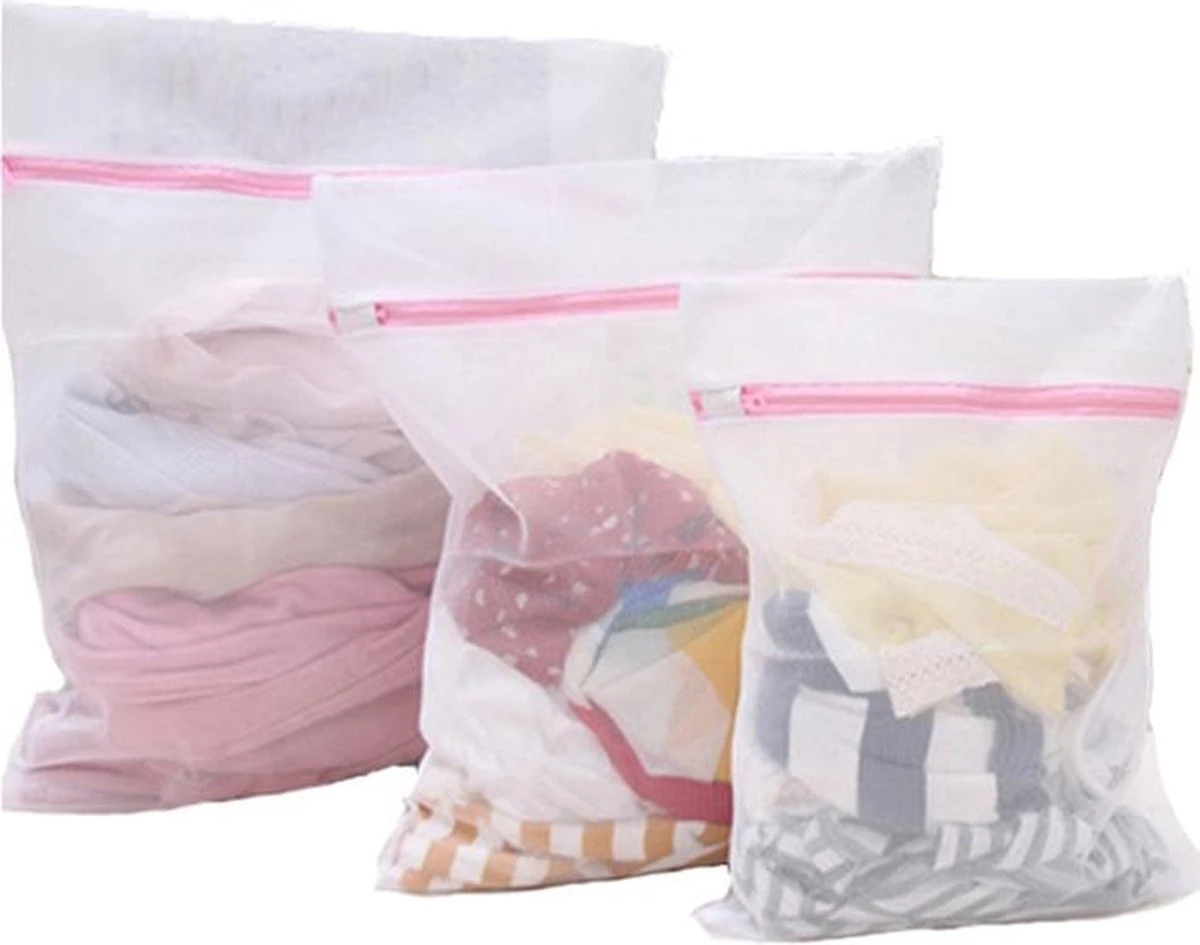 Waszak Set Van 3 Stuks Met Rits - BH/Lingerie/Sokken/Schoenen Wasnet Waszakjes Laundry Bag - Waszakken - Klein/Medium/Groot 1 Waszak Set Van 3 Stuks Met Rits - BH/Lingerie/Sokken/Schoenen Wasnet Waszakjes Laundry Bag - Waszakken - Klein/Medium/Groot