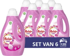 Robijn Color Pink Sensation Vloeibaar Wasmiddel - 6 X 20 Wasbeurten - Voordeelverpakking
