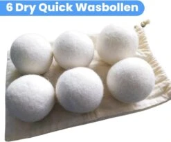 DRYQUICK Drogerballen- Wasbollen- Duurzaam Schapenwol - Herbruikbaar- 6 XL Wasballen Wit -Wasbenodigdheden Winkel 1200x997 1