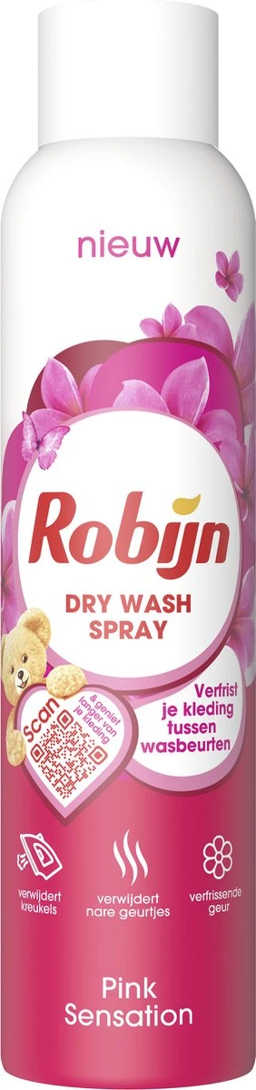Robijn Pink Sensation Dry Wash Spray 200 Ml 2 Robijn Pink Sensation Dry Wash Spray 200 Ml - Afbeelding 2