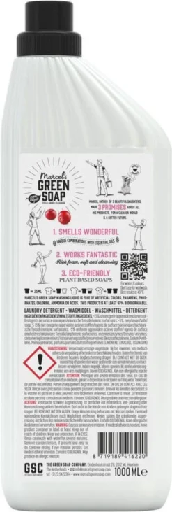 Marcel's Green Soap Wasmiddel Patchouli & Cranberry - 6 X 1 Liter -Wasbenodigdheden Winkel 405x1200 2