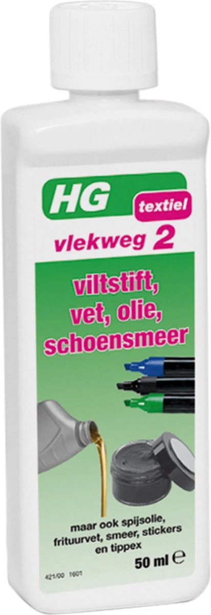 HG Vlekweg 2 - 50ml - Voor O.a. Vlekken Van Viltstift, Vet, Olie & Schoensmeer 6 HG Vlekweg 2 - 50ml - Voor O.a. Vlekken Van Viltstift, Vet, Olie & Schoensmeer - Afbeelding 6