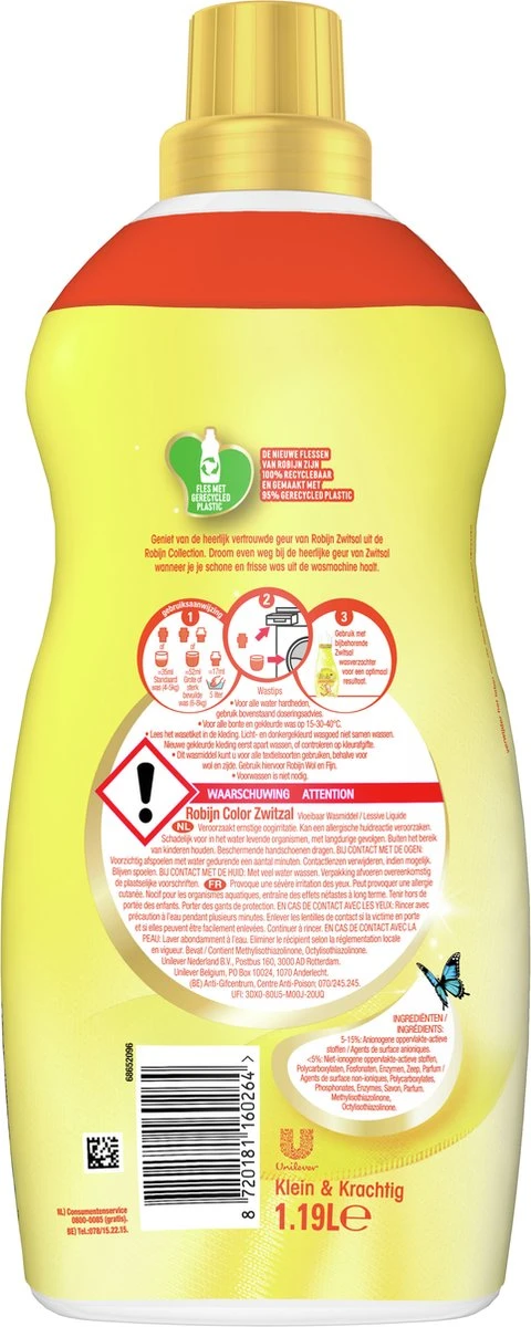 Robijn Klein & Krachtig Zwitsal Vloeibaar Wasmiddel - 2 X 34 Wasbeurten - Voordeelverpakking 2 Robijn Klein & Krachtig Zwitsal Vloeibaar Wasmiddel - 2 X 34 Wasbeurten - Voordeelverpakking - Afbeelding 2