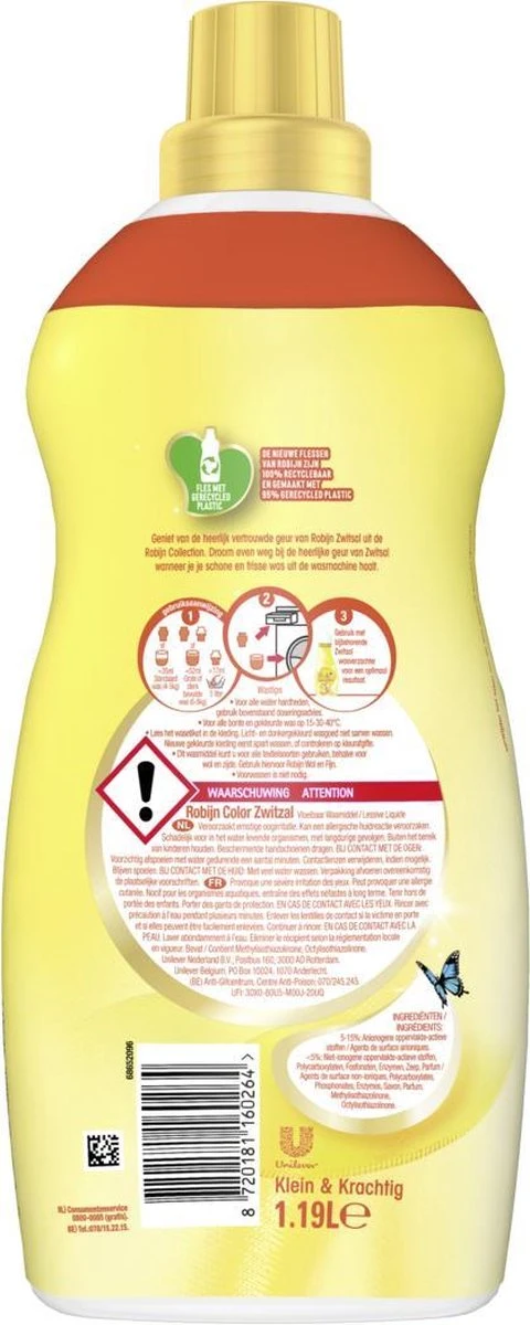 Robijn Klein & Krachtig Zwitsal Vloeibaar Wasmiddel - 2 X 34 Wasbeurten - Voordeelverpakking 4 Robijn Klein & Krachtig Zwitsal Vloeibaar Wasmiddel - 2 X 34 Wasbeurten - Voordeelverpakking - Afbeelding 4