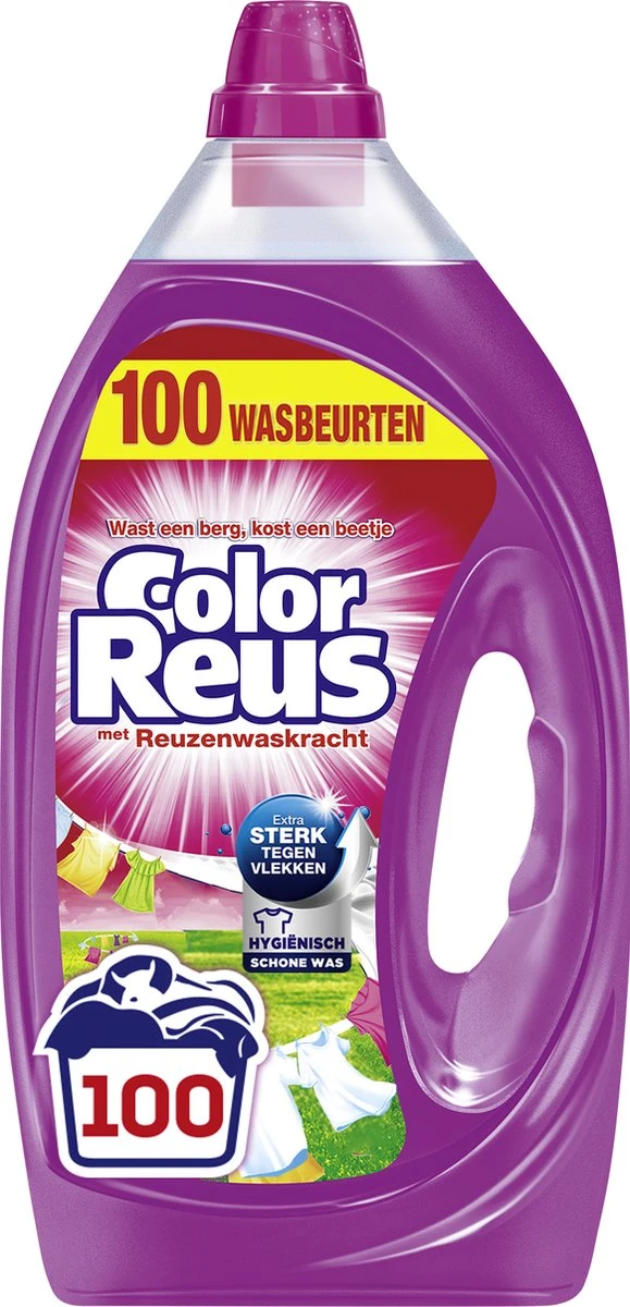 Color Reus Gel Vloeibaar Wasmiddel - Gekleurde Was - Voordeelverpakking - 100 Wasbeurten 1 Color Reus Gel Vloeibaar Wasmiddel - Gekleurde Was - Voordeelverpakking - 100 Wasbeurten