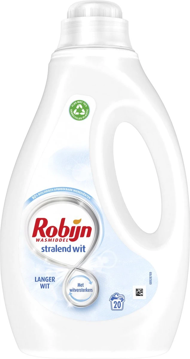 Robijn Stralend Wit Vloeibaar Wasmiddel 20 Wasbeurten 2 Robijn Stralend Wit Vloeibaar Wasmiddel 20 Wasbeurten - Afbeelding 2