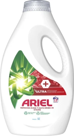 Ariel Vloeibaar Wasmiddel + Ultra Vlekverwijderaar - 4 X 17 Wasbeurten - Voordeelverpakking -Wasbenodigdheden Winkel 651x1200 1