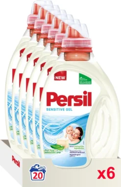 Persil® Persil Sensitive Gel - Vloeibaar Wasmiddel - Baby En Gevoelige Huid - Voordeelverpakking - 6 X 20 Wasbeurten 20 Persil® Persil Sensitive Gel - Vloeibaar Wasmiddel - Baby En Gevoelige Huid - Voordeelverpakking - 6 X 20 Wasbeurten -Wasbenodigdheden Winkel 775x1200