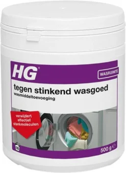 HG Tegen Stinkend Wasgoed Wasmiddeltoevoeging - 500gr - Verwijdert Stankmoleculen - Voor 16 Wasbeurten 5 HG Tegen Stinkend Wasgoed Wasmiddeltoevoeging - 500gr - Verwijdert Stankmoleculen - Voor 16 Wasbeurten -Wasbenodigdheden Winkel 877x1200
