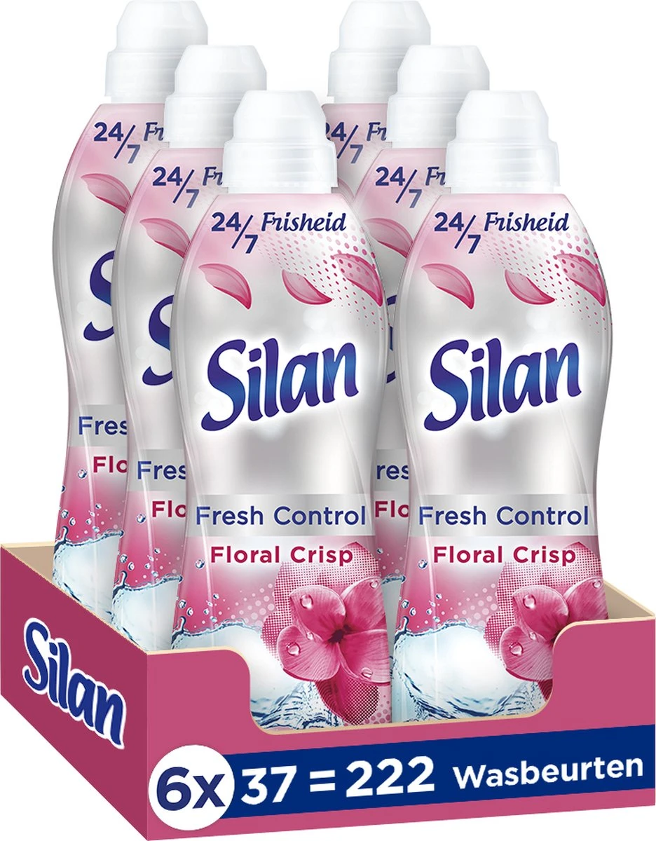 Silan Floral Crisp Wasverzachter - 6 X 37 Wasbeurten - Voordeelverpakking 1 Silan Floral Crisp Wasverzachter - 6 X 37 Wasbeurten - Voordeelverpakking