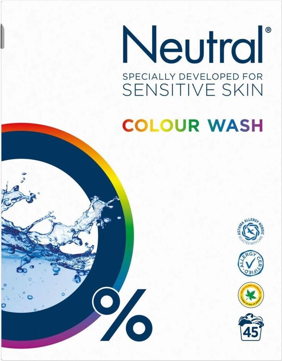Neutral Waspoeder Kleur - Dermatologisch Getest, Parfumvrij En Hypoallergeen - 4 X 45 Wasbeurten 2 Neutral Waspoeder Kleur - Dermatologisch Getest, Parfumvrij En Hypoallergeen - 4 X 45 Wasbeurten - Afbeelding 2